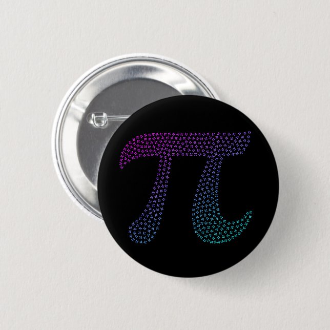 Badge Rond 5 Cm Gradient | Happy Pi Day Math (Devant & derrière)