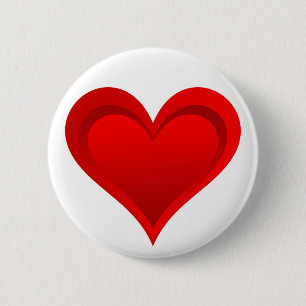 Badge Rond 5 Cm Gradients RED LOVE HEART + votre texte et vos idée