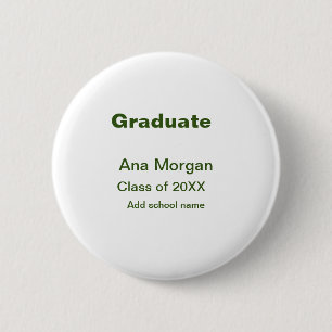 Badge Rond 5 Cm Graduate ajouter nom classe de nom de l'école de 2