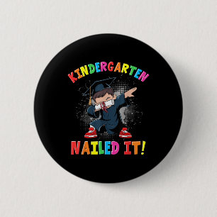 Badge Rond 5 Cm Graduation 2025 Garçons Enfants Dabbing Gra