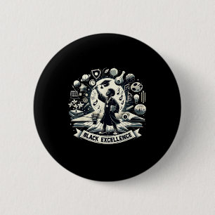 Badge Rond 5 Cm Graduation d'excellence noire Mois de l'histoire n