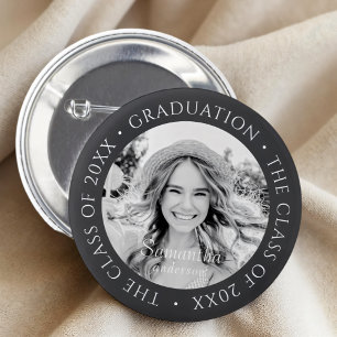 Badge Rond 5 Cm Graduation La classe de 20XX moderne photo simple