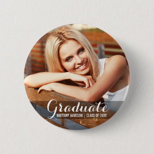 Badge Rond 5 Cm Graduation Moderne Bouton Photo Bouton Rd Script