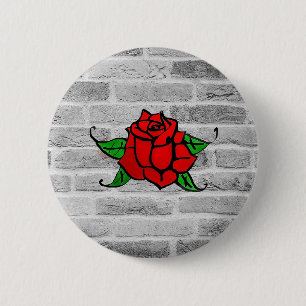 Badge Rond 5 Cm Graffiti rose
