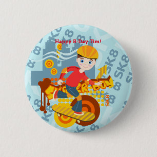 Badge Rond 5 Cm Graffiti skboard enfant fête d'anniversaire