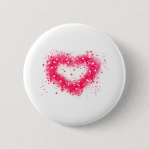 Badge Rond 5 Cm Graffiti spray paint pink sparkling heart design