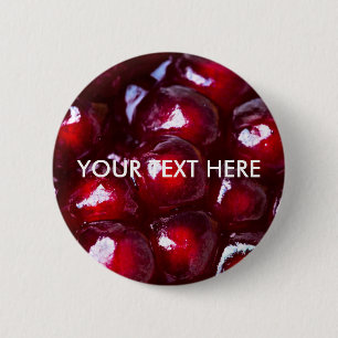 Badge Rond 5 Cm Graines de grenade rouge