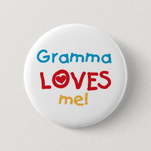 Badge Rond 5 Cm Gramma aime mes t-shirts et cadeaux