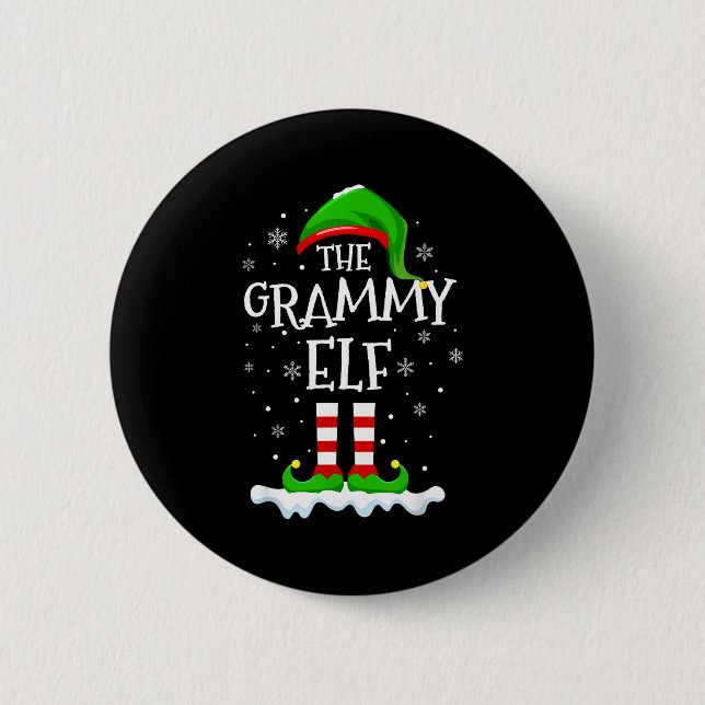 Badge Rond 5 Cm Grammy Elf Squad Xmas Family Matching Group Christ (Devant)