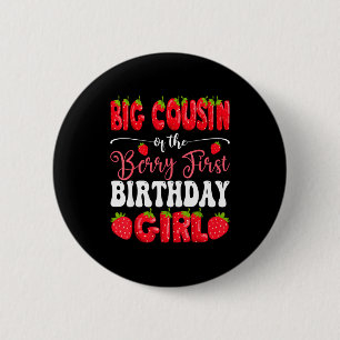 Badge Rond 5 Cm Grand cousin de la baie fille de premier anniversa