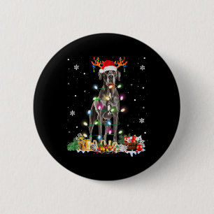 Badge Rond 5 Cm Grand Danse Noël Santa Hat Fairy Lights Pyjama