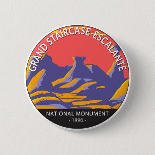 Badge Rond 5 Cm Grand Escalier Escalante Monument National Utah