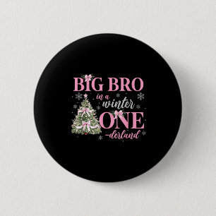 Badge Rond 5 Cm Grand frère dans une fille d'anniversaire Winter O