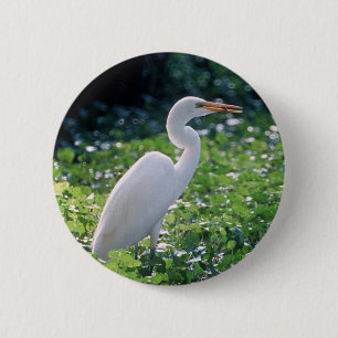 Badge Rond 5 Cm Grand héron