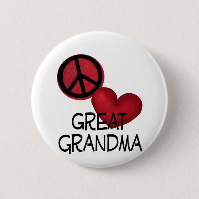 Badge Rond 5 Cm Grand-maman d'amour de paix grande (Devant)