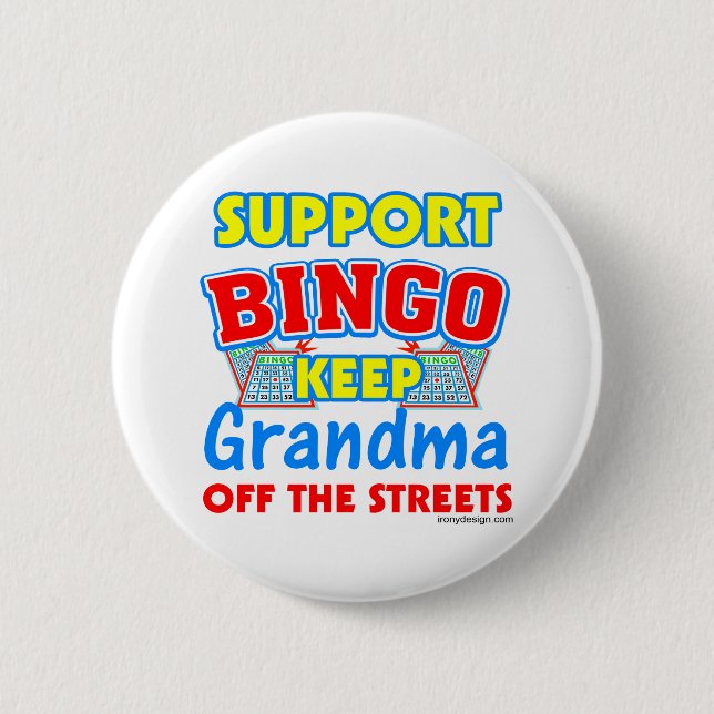 Badge Rond 5 Cm Grand-maman de bingo-test de soutien (Devant)