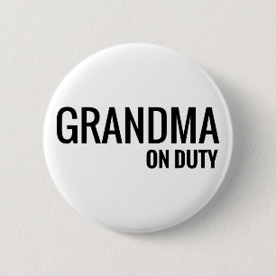 Badge Rond 5 Cm grand-maman en service