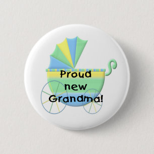 Badge Rond 5 Cm Grand-maman fière de chariot nouvelle