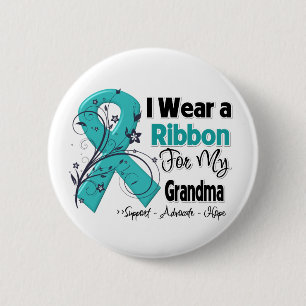 Badge Rond 5 Cm Grand-maman - ruban de Cancer ovarien