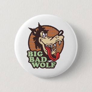 Badge Rond 5 Cm Grand Mauvais Loup