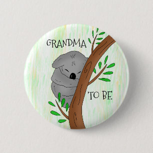 Badge Rond 5 Cm Grand-mère   Baby shower Koala