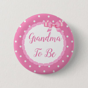 Badge Rond 5 Cm Grand-mère de Baby shower rose