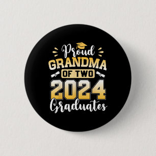 Badge Rond 5 Cm Grand-Mère De Deux Diplômés De 2024 Cl Supérieur D