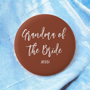 Badge Rond 5 Cm Grand-mère de la mariée en terre cuite bouton Mari