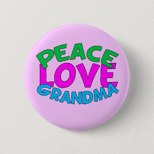 Badge Rond 5 Cm Grand-mère de l'amour pour la paix