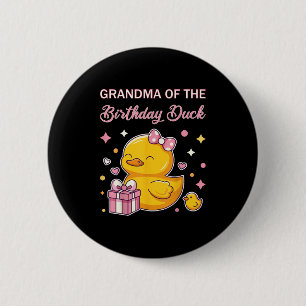 Badge Rond 5 Cm Grand-Mère De L'Anniversaire Canard Noël Anime Par