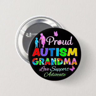 Badge Rond 5 Cm Grand-mère de l'autisme fière