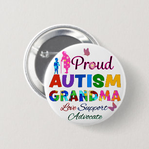 Badge Rond 5 Cm Grand-mère de l'autisme fière