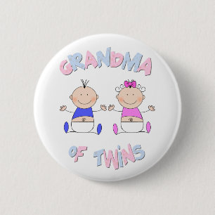 Badge Rond 5 Cm Grand-mère des jumeaux