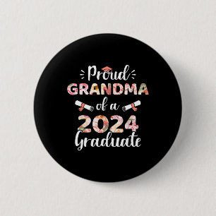Badge Rond 5 Cm Grand-Mère D'Un Diplômé De 2024 Pour Diplôme Famil