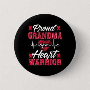 Badge Rond 5 Cm Grand-Mère D'Un Guerrier Du Coeur Sensibilisation 