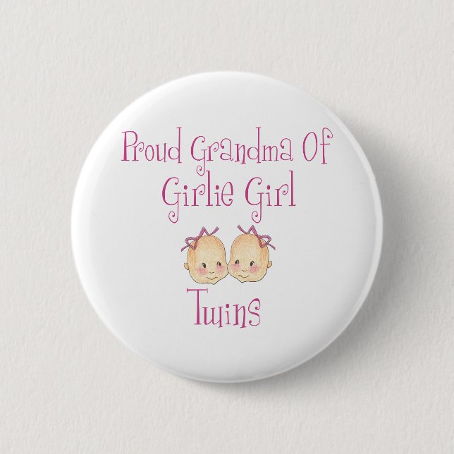 Badge Rond 5 Cm Grand-mère fière des jumeaux (Devant)