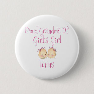 Badge Rond 5 Cm Grand-mère fière des jumeaux