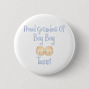 Badge Rond 5 Cm Grand-mère fière des jumeaux