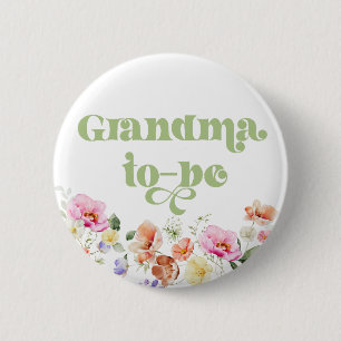 Badge Rond 5 Cm grand-mère fleur sauvage
