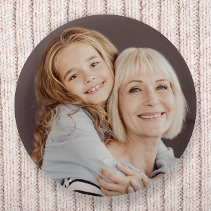 Badge Rond 5 Cm Grand-mère grand-enfants photos complètes