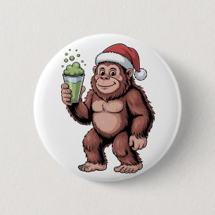 Badge Rond 5 Cm Grand Noël Sasquatch amateur de Matcha