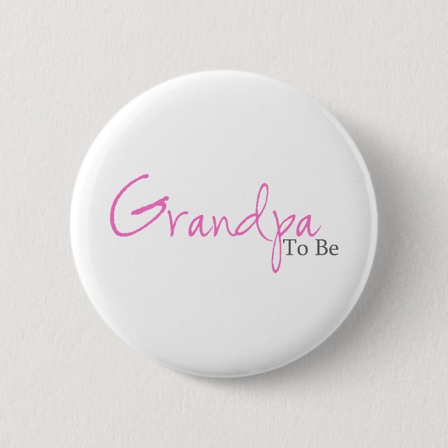 Badge Rond 5 Cm Grand-papa à être (manuscrit rose) (Devant)