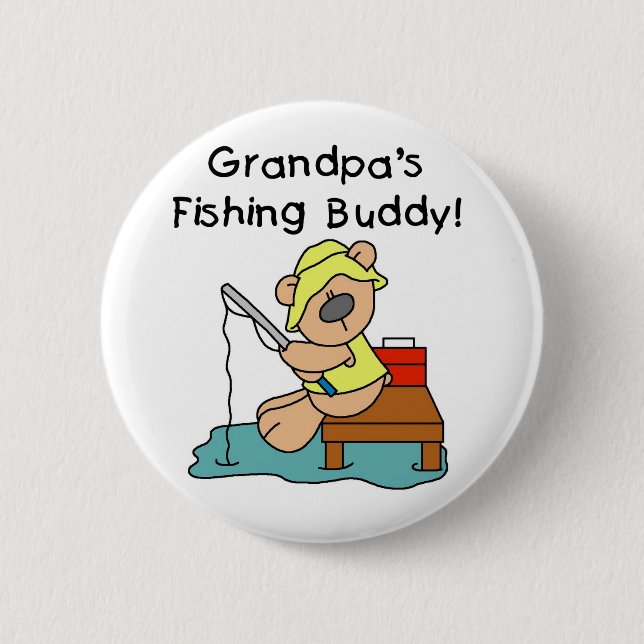Badge Rond 5 Cm Grand-papas d'ours pêchant l'ami (Devant)