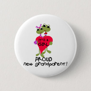 Badge Rond 5 Cm Grand-parent de grenouille de bébé
