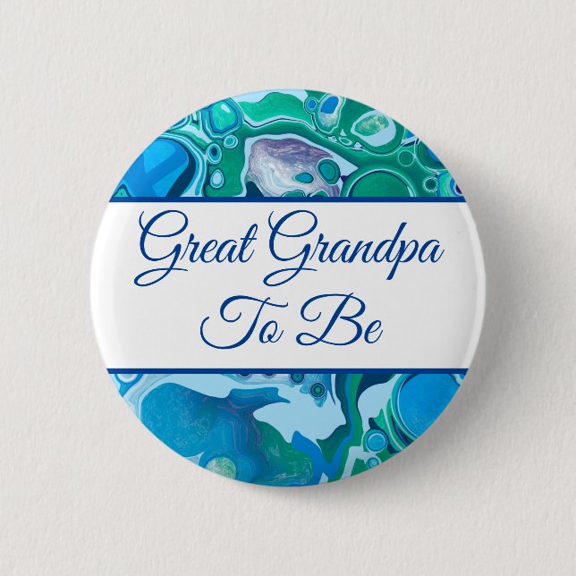 Badge Rond 5 Cm Grand-Père À Être | Baby shower du garçon (Devant)