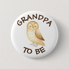 Badge Rond 5 Cm Grand-père à être Bois Animaux Baby shower Bouton