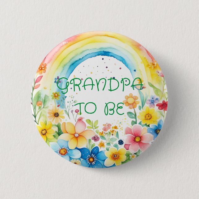 Badge Rond 5 Cm Grand-père | Bouton Baby shower (Devant)