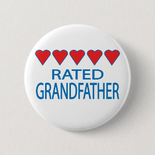 Badge Rond 5 Cm Grand-père de cinq coeurs