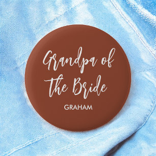 Badge Rond 5 Cm Grand-père de la mariée Bouton de mariage en terre