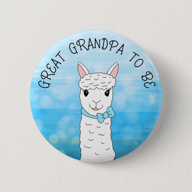 Badge Rond 5 Cm Grand-père d'être avec Blue Bow (Devant)